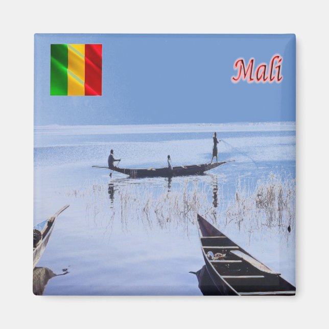 zML009 MALI, Sélingué Sjö, Afrika, Fridge Magnet (Framsidan)