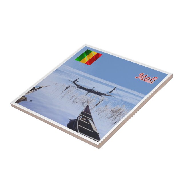 zML009 MALI, Sélingué Sjö, Afrika Kakelplatta (Sidan)