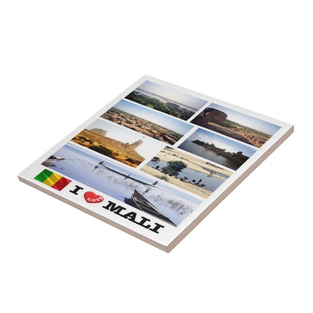 zML012 MALI I Kärlek, Mosaic, Afrika Kakelplatta (Sidan)