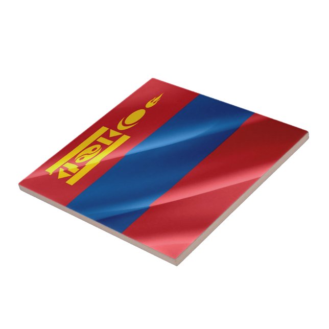 zMN002 som väller Mongoliska FLAGGA Mongoliet, Kakelplatta (Sidan)