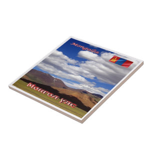 zMN006 MONGOLIA-landskapet, Asien, Kakelplatta