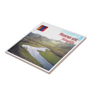 zMN007 STEPPES, Mongoliet, Asien Kakelplatta