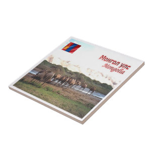 zMN008 KHONGORYN ELS CAMELS, Mongoliet Kakelplatta