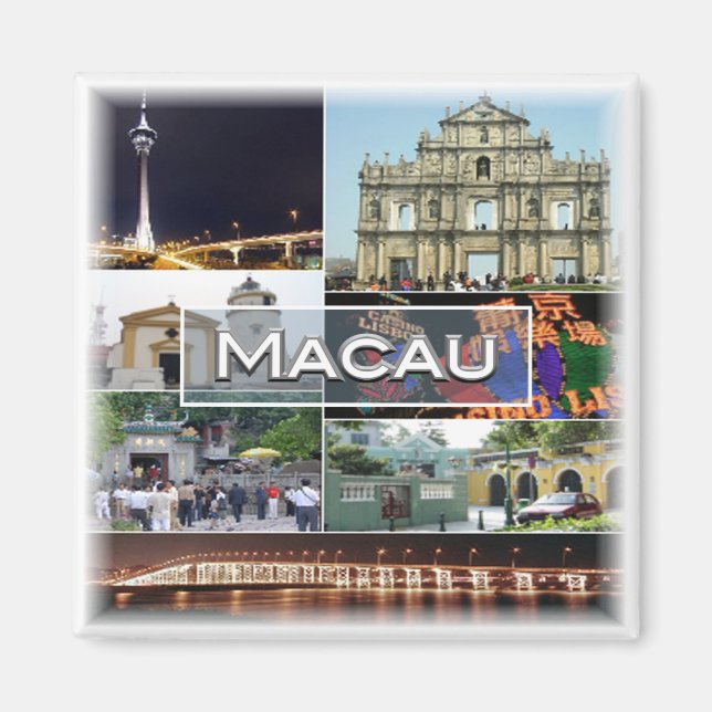 zMO005 MACAU ELLER MACAO, Asien, Fridge Magnet (Framsidan)