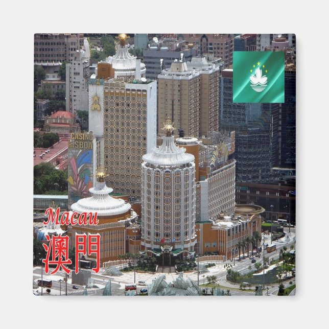 zMO008 LISBOA CASINO, Macau eller Macao, Fridge Magnet (Framsidan)