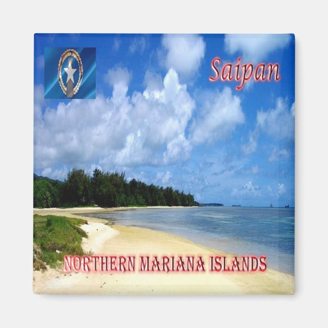 zMP004 SAIPAN, NORTHERN MARIANA ÖARNA, Fridge Magnet (Framsidan)