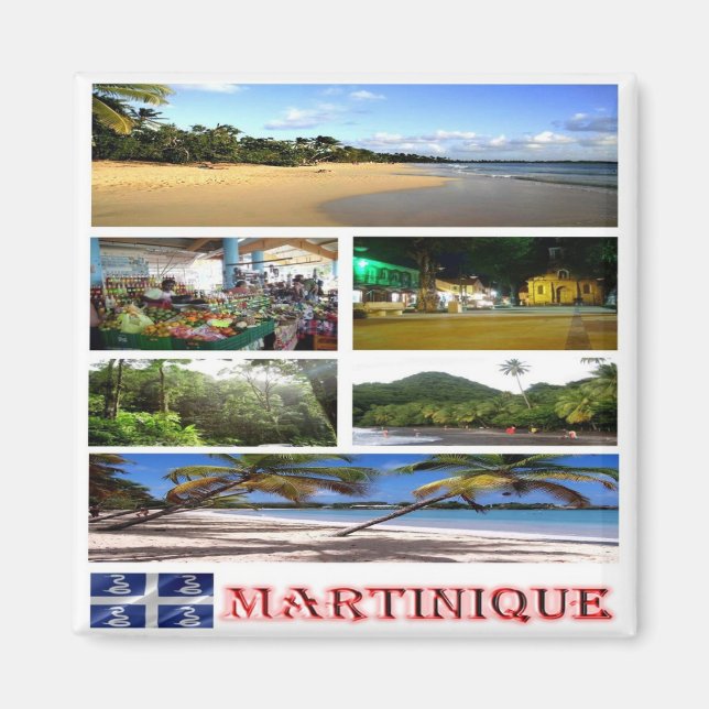 zMQ003 martinique, Mosaic, Amerika, Fridge Magnet (Framsidan)