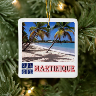 zMQ005 MARTINIQUE, LES SALINES Beach Julgransprydnad Keramik
