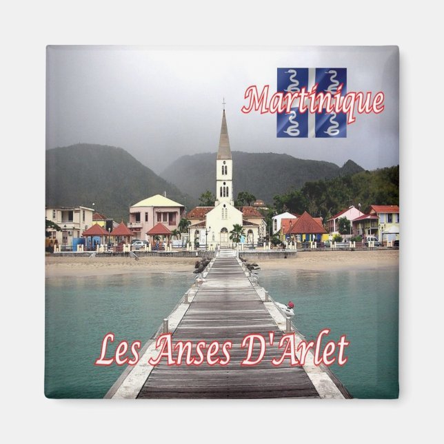 zMQ007 LES ANSES D'ARLET, Martinique, Fridge Magnet (Framsidan)