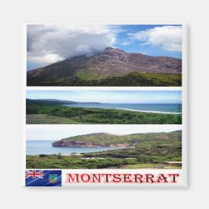 zMS003 MONTSERRAT, Mosaic, Amerika, Fridge Magnet