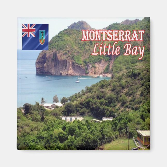 zMS005 MONTSERRAT, Little Bay, America, Fridge Magnet (Framsidan)