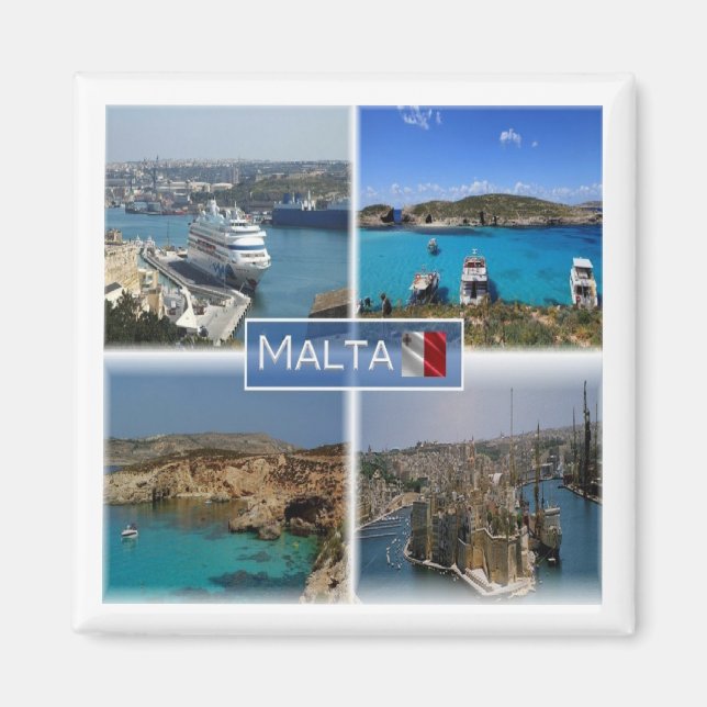 zMT005 BLUE LAGOON, Malta, Fridge Magnet (Framsidan)
