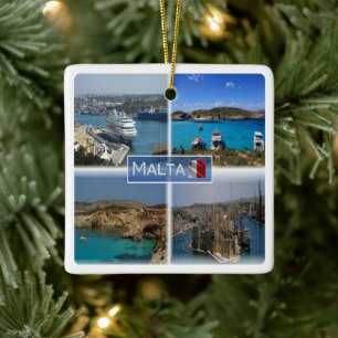 zMT005 BLUE LAGOON, Malta Julgransprydnad Keramik