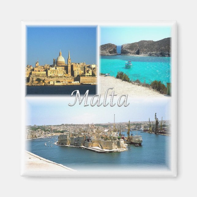 zMT006 VALLETTA, Malta, Europa, Frankrike Magnet (Framsidan)