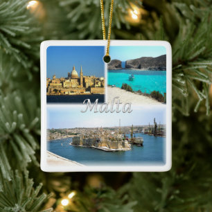 zMT006 VALLETTA, Malta, Europa Julgransprydnad Keramik