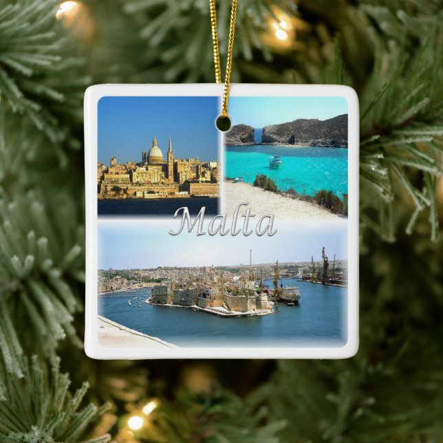 zMT006 VALLETTA, Malta, Europa Julgransprydnad Keramik (Träd)