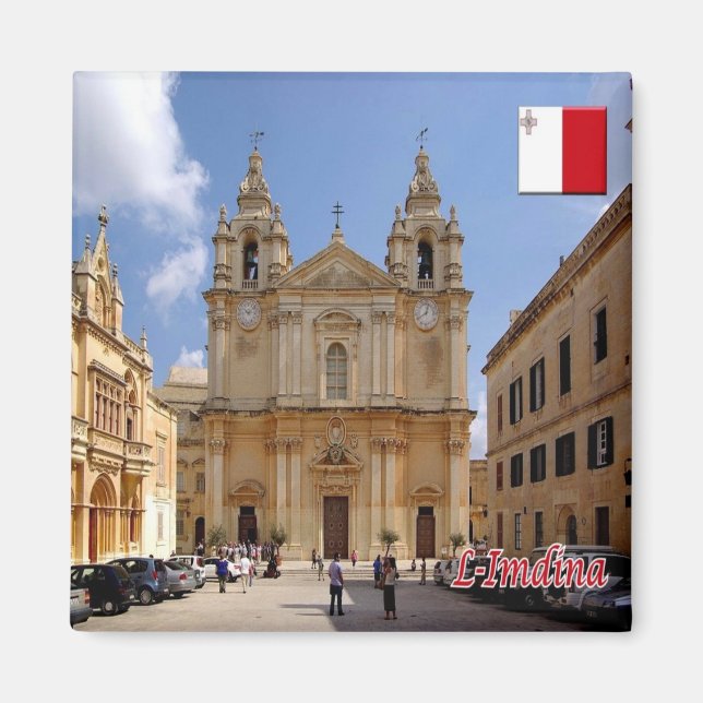 zMT008 MDINA ’The Silent City’, Malta, Fridge Magnet (Framsidan)