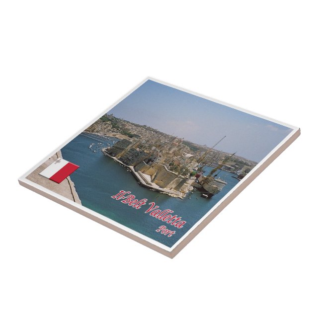 zMT013 IL BÄLTE VALLETTA, Malta, Kakelplatta (Sidan)
