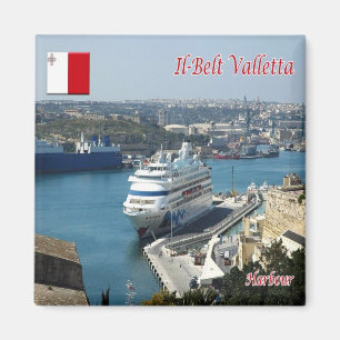 zMT014 IL BÄLTE Harbor VALLETTA, Malta, Fridge Magnet
