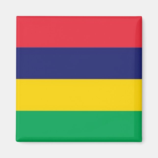 zMU001 MAURITIUS, FLAGGA, Afrika, Fridge Magnet (Framsidan)