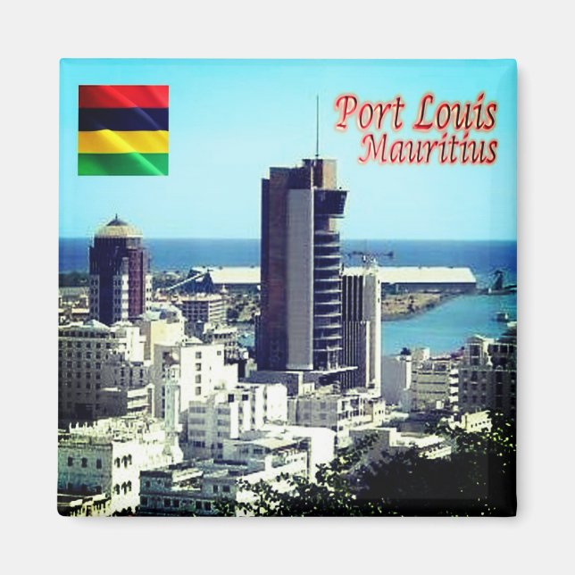 zMU014 PORT LOUIS, Mauritius, Afrika, Fridge Magnet (Framsidan)