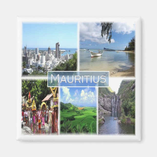 zMU022 PORT LOUIS, Mosaic, Afrika, Fridge Magnet (Framsidan)