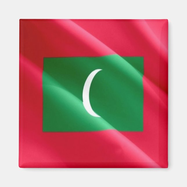 ZMV002, som viker Maldivian FLAGGA Maldives, Fridg Magnet (Framsidan)