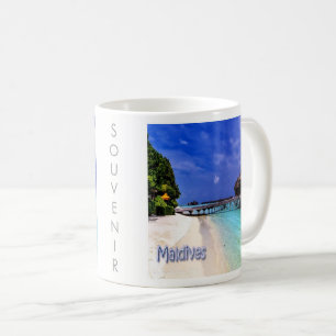 zMV004-öarna MALDIVES-stranden, Asien, Kaffe Mugg