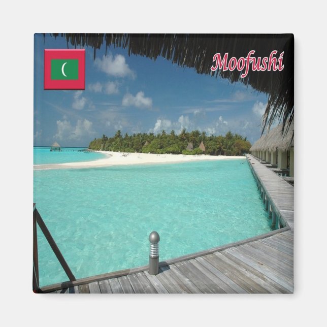 zMV011 MOOFUSHI, Maldiverna, Asien, Fridge Magnet (Framsidan)