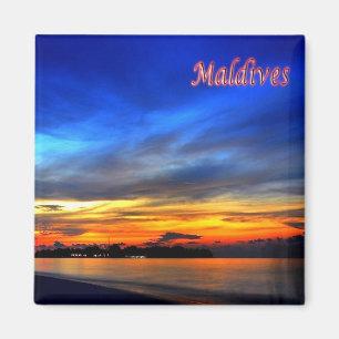 zMV014 sunset MALDIVES, Asien, Fridge Magnet