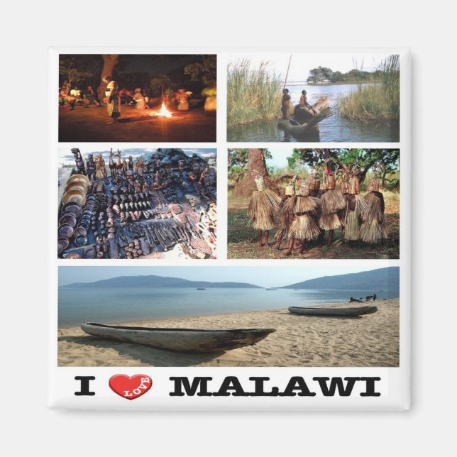zMW009 MALAWI I Kärlek, Mosaic, Afrika, Fridge Magnet (Framsidan)