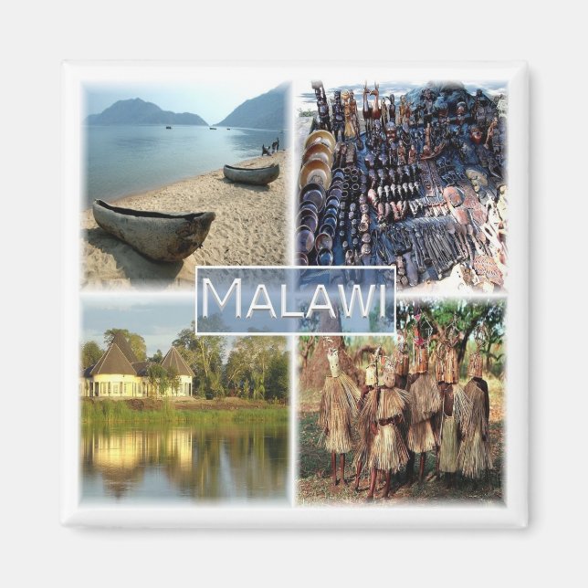 zMW010 MALAWI, Mosaic, Afrika, Fridge Magnet (Framsidan)