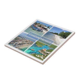 zMX003 CANCUN, Mosaic, Mexiko, Amerika. Kakelplatta