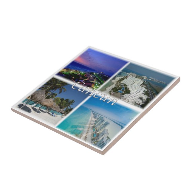 zMX005 CANCUN, Mosaic, Mexiko, Amerika. Kakelplatta (Sidan)