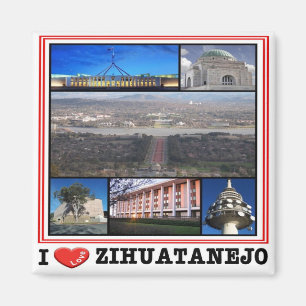 zMX006 ZIHUATANEJO I Kärlek, Mosaic, Mexiko, Fridg Magnet