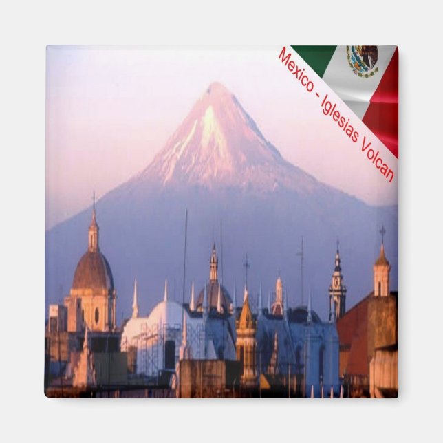 zMX010 MEXICO, Puebla, Iglesias Volcan, Fridge Magnet (Framsidan)