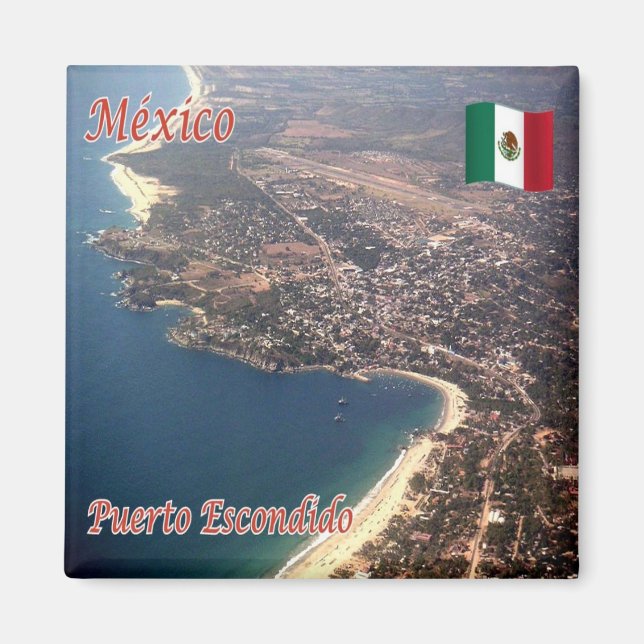 zMX012 PUERTO ESCONDIDO, Mexiko, Oaxaca, Fridge Magnet (Framsidan)