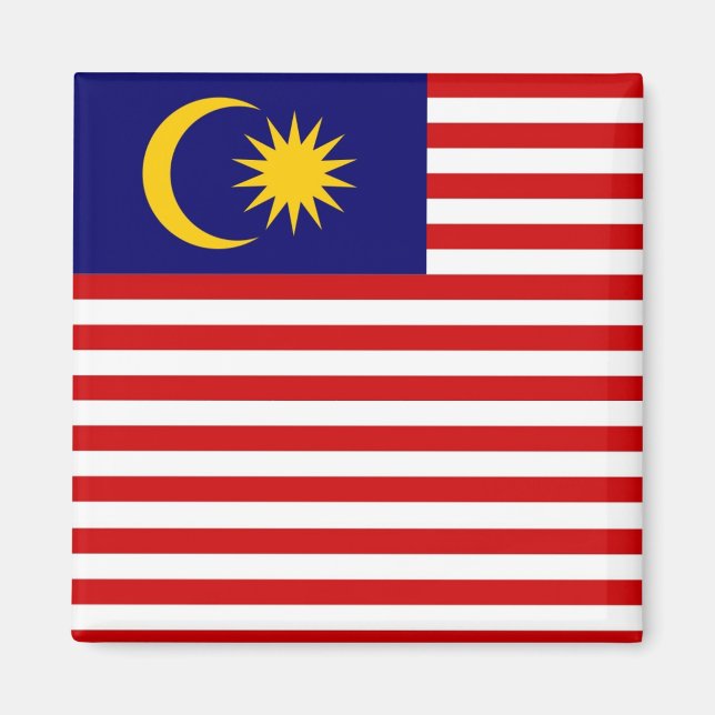 zMY001 Malaysian FLAGGA Malaysia, Fridge Magnet (Framsidan)