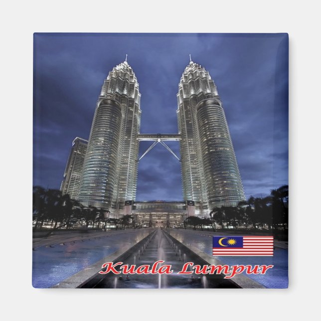 zMY005 PETRONAS TWIN TORN, Kuala Lampur, Fridge Magnet (Framsidan)