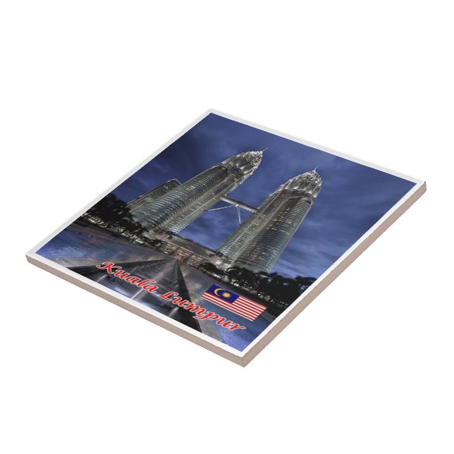 zMY005 PETRONAS TWIN TORN, Kuala Lampur, Kakelplatta (Sidan)