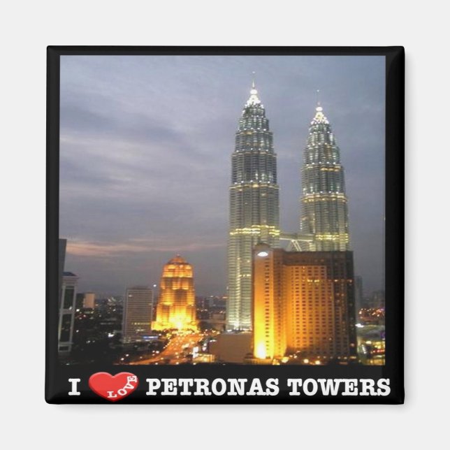 zMY010 i kärlek PETRONAS TORN, Kuala Lumpur, Fridg Magnet (Framsidan)