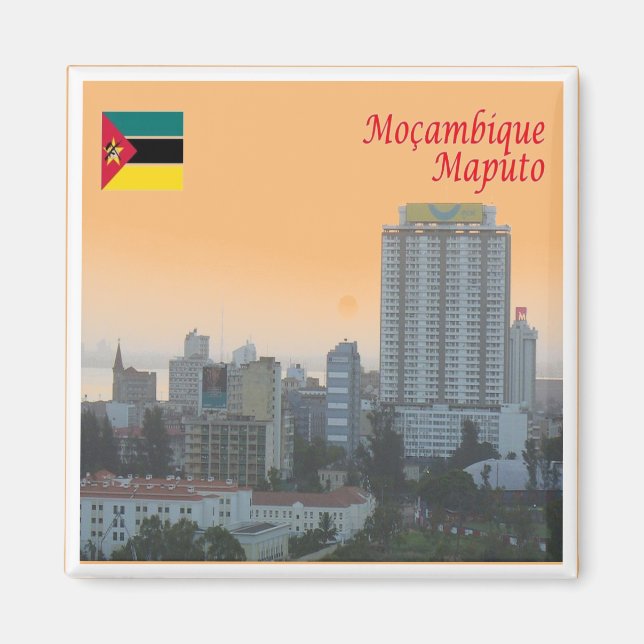 zMZ008 MAPUTO, Moçambique, Afrika, Fridge Magnet (Framsidan)