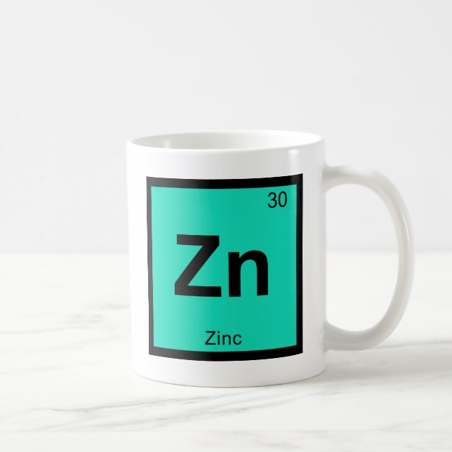 Zn - Zink Kemi Periodiska Systemet Symbol Element Kaffemugg (Höger)