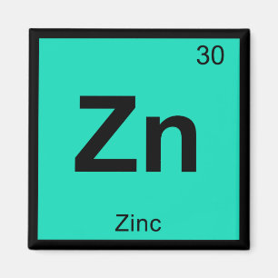 Zn - Zinkkemiskt återkommande Bord-symbol Inslag Magnet