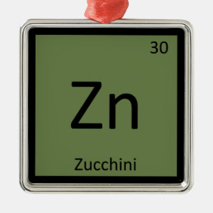 Zn - Zucchini Grönsakskemi Periodiska Systemet Julgransprydnad Metall