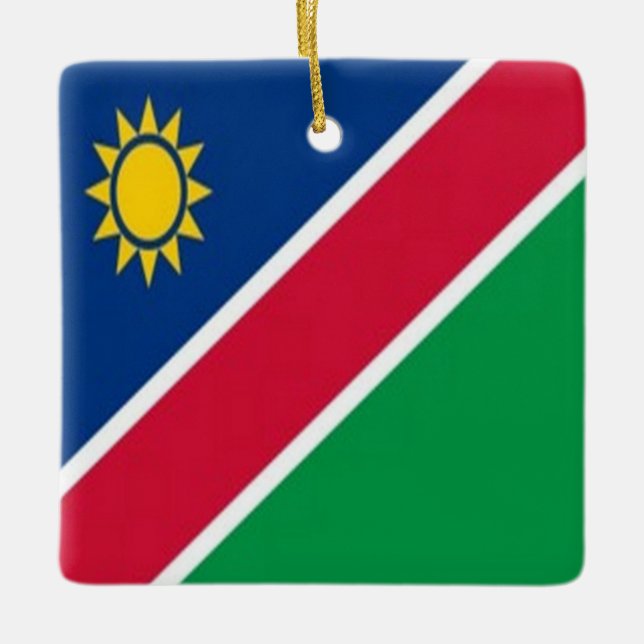 zNA001 NAMIBIA, Flagga, Afrika Julgransprydnad Keramik (Framsida)