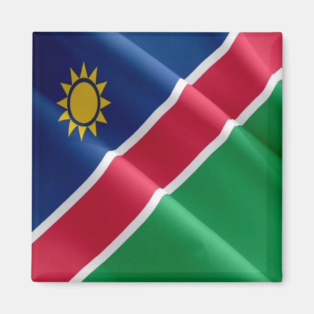 zNA002 NAMIBIA, Wave-Flagga, Afrika, Fridge Magnet (Framsidan)