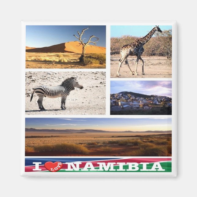 zNA007 NAMIBIA I Kärlek, Mosaic, Afrika, Fridge Magnet (Framsidan)