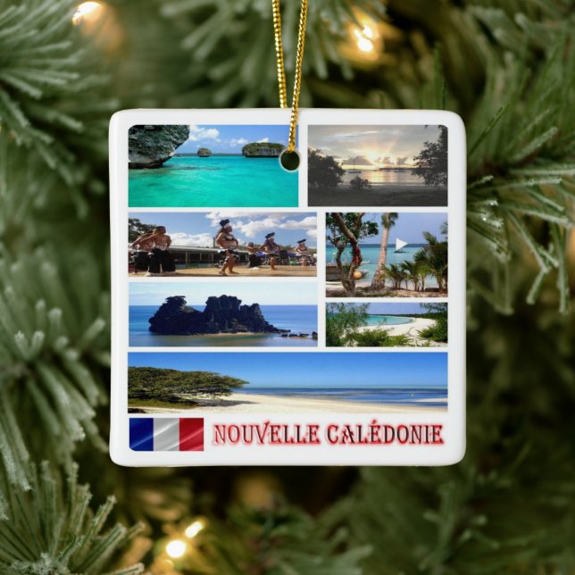 zNC003 NEW CALEDONIA, mosaic, Oceanien. Julgransprydnad Keramik (Träd)