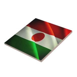 zNE002 NIGER, Wave Flagga, Afrika Kakelplatta